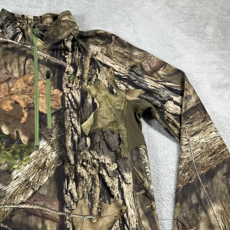 LL Bean Pullover Mens Medium Brown Mossy Oak Camo Hunting Outdoor Hiking Camping gallery