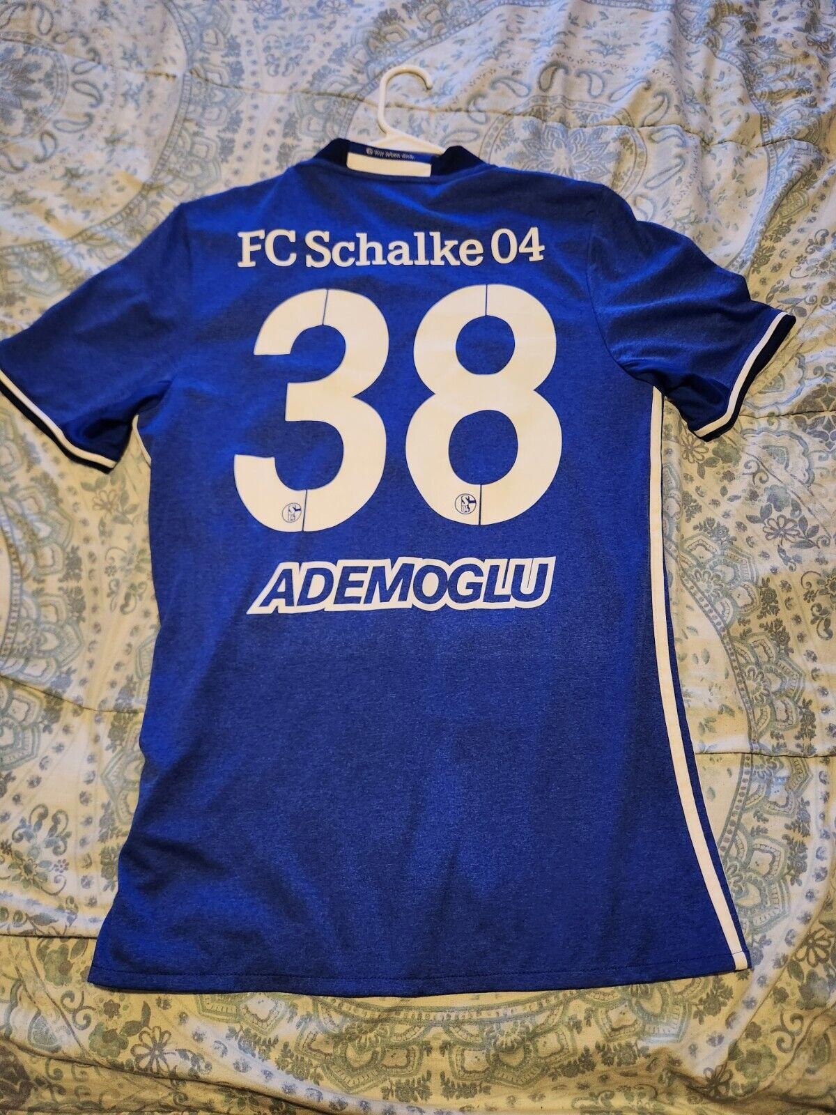 Schalke 04 2017/2018 Ademoglu Germany Player Issue Home Soccer Jersey Size M gallery