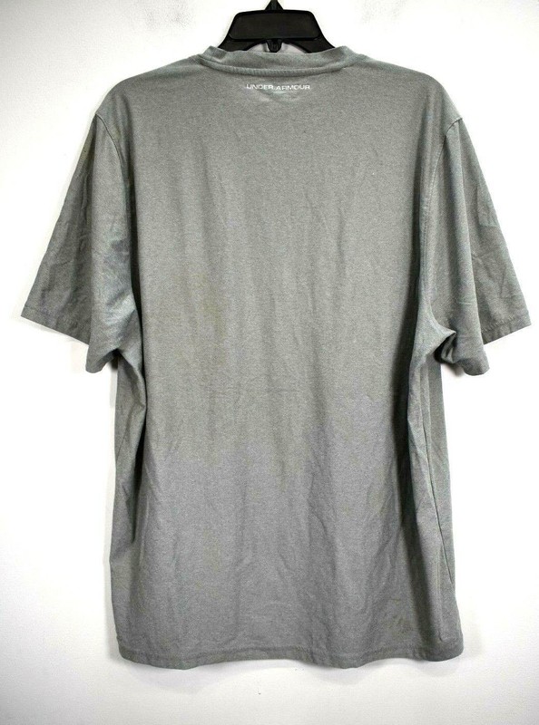 Under Armour Mens Solid Gray Short Sleeve Crew Neck Heatgear Blank T Shirt L gallery