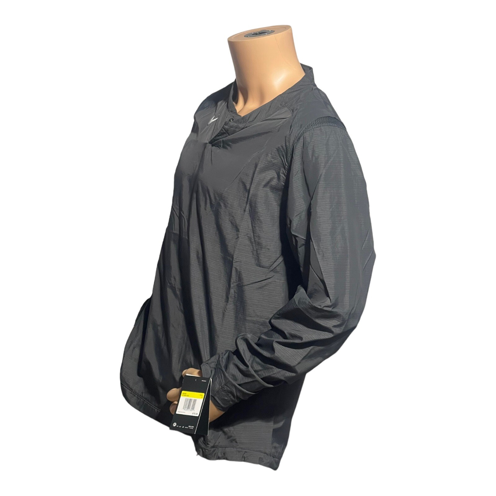 NEW Nike Men's Wind Shirt Swoosh Pullover Long Sleeve Top Grey CT2688 Size S gallery