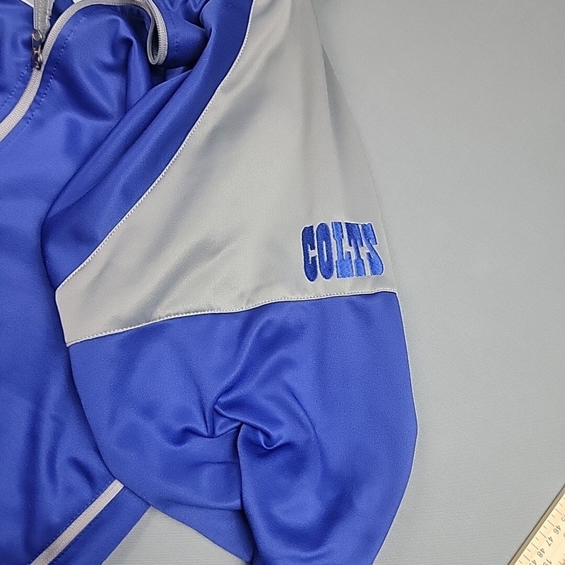 Indianapolis Colts Jacket Mens Medium Tall Majestic NFL Full Zip Polyester gallery