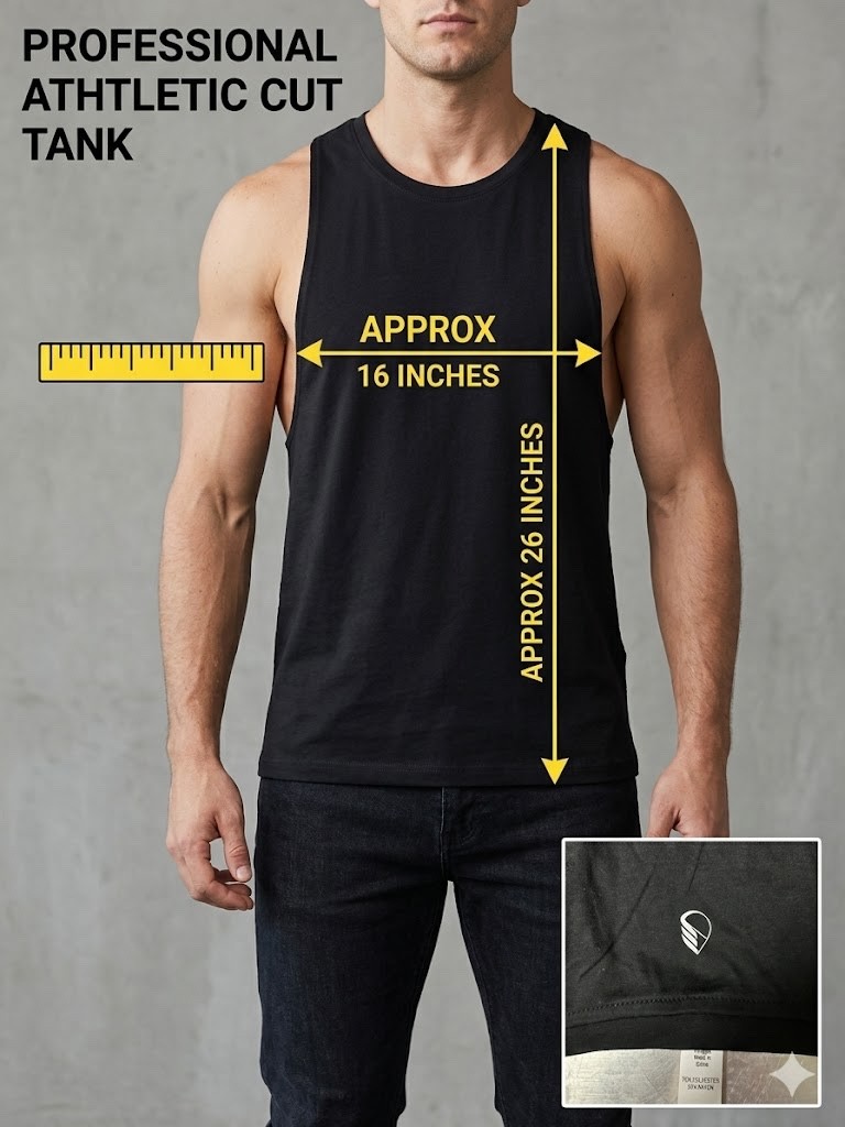 Icyzone XL Men's Polyester Rayon Athletic Racerback Gym Training Tank Top Black gallery