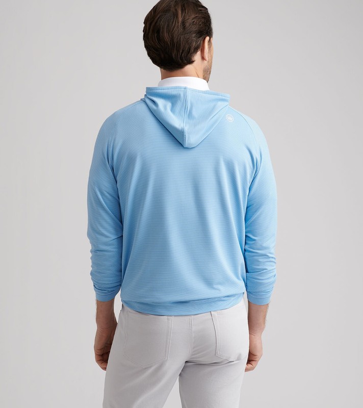 $155 NWT PETER MILLAR Men's Pine Sugar Stripe Performance Hoodie Sweater Small S gallery