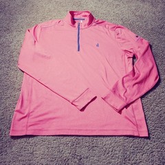 Johnnie O Quarter Zip Pullover Mens Large Racing Red Performance Golf Logo