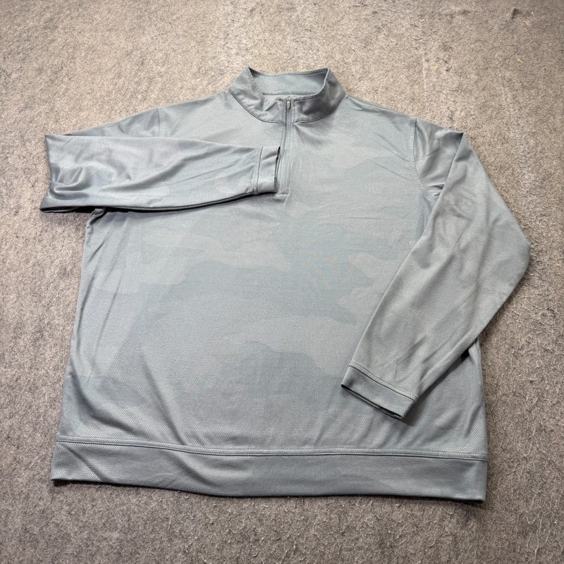Peter Millar Perth Performance 1/4 Zip Pullover Men XL Blue Camo Jacquard London gallery