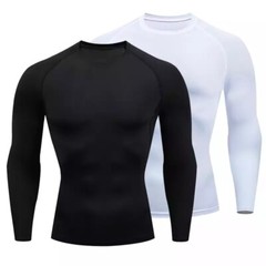 Mens Compression Long Sleeve Shirt Workout Running Gym Clothes