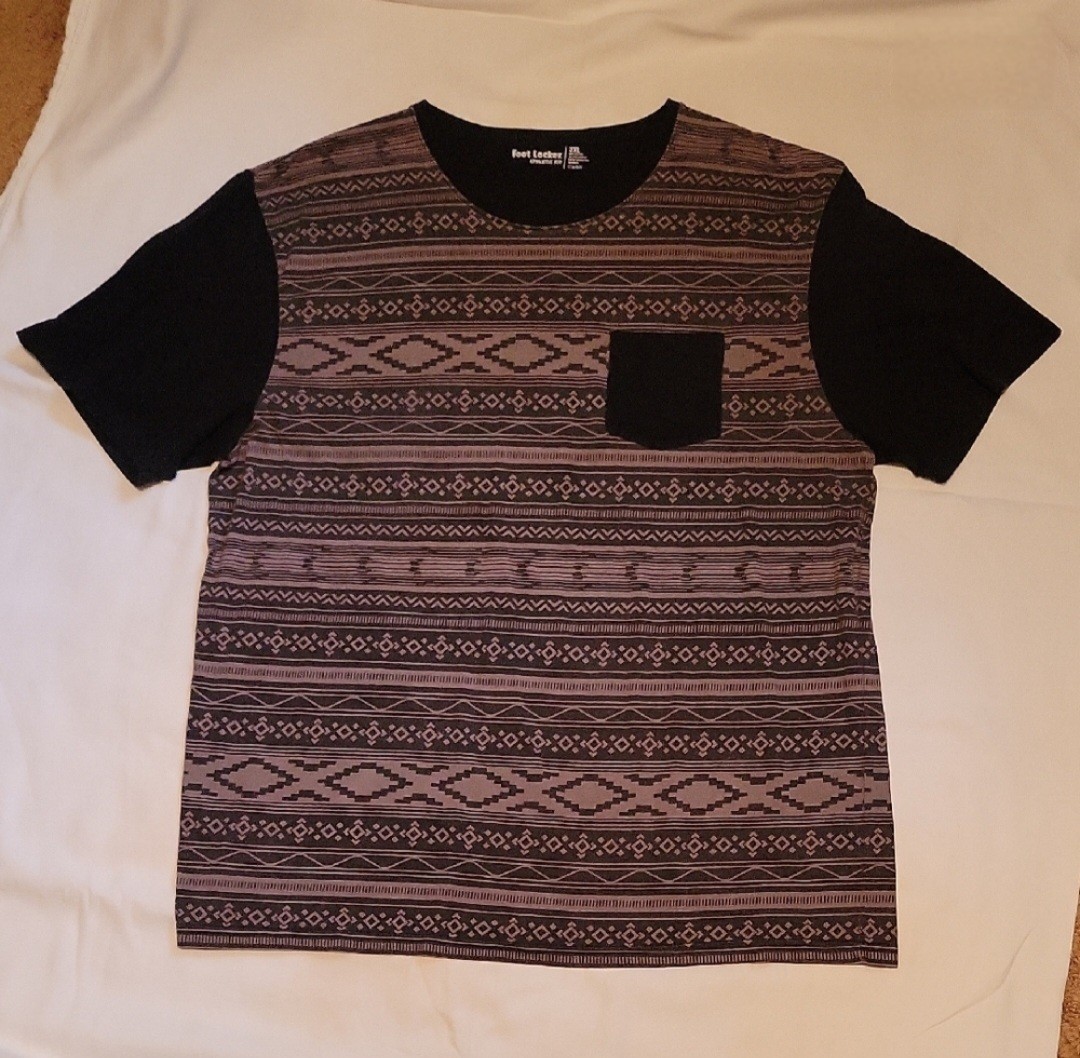 Mens Foot Locker Athletic Fit Short Sleeve T Shirt Pocket Black Brown gallery
