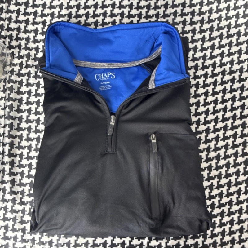 Chaps Golf Men's XL Moisture Wicking UPF 30 Black Quarter-Zip Pullover gallery