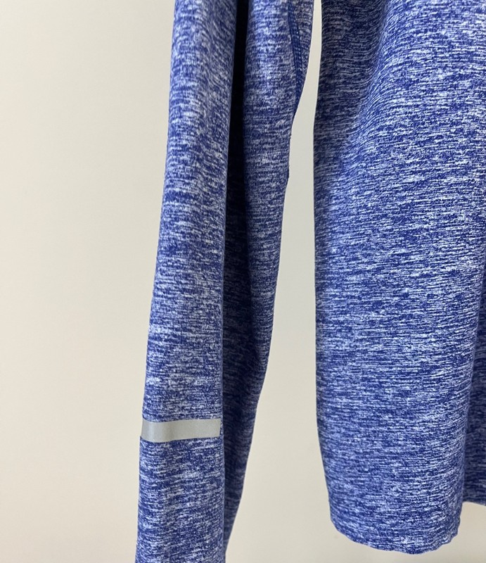 Nike Dri-Fit Running Pullover Mens Large Blue Heather/Orange 1/4 Zip 683485-457 gallery