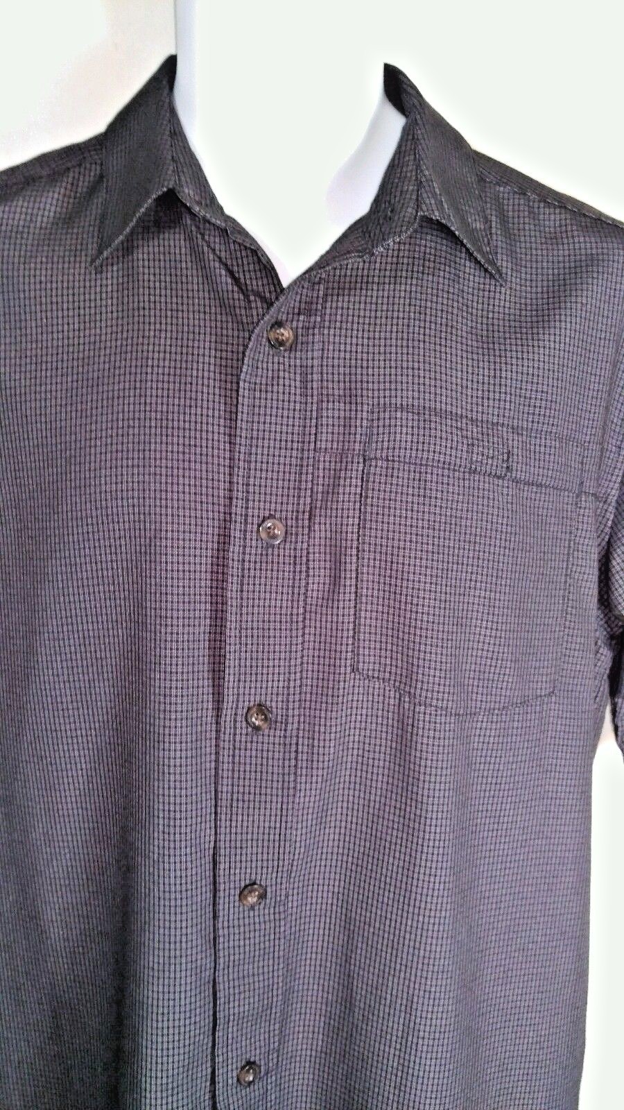 NORDIC TRACK Men's Small Gray Check Cool Dry Short Sleeve Athletic Shirt NWT $59 gallery