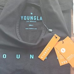 YoungLA #332 Tank Top Mens Black Sz SM Fitness Spellout Bodybuilding Athletic