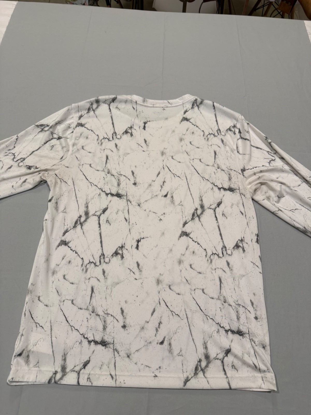 Old Navy Active Core Go Fresh White Marble Print Long Sleeve Shirt Mens M gallery