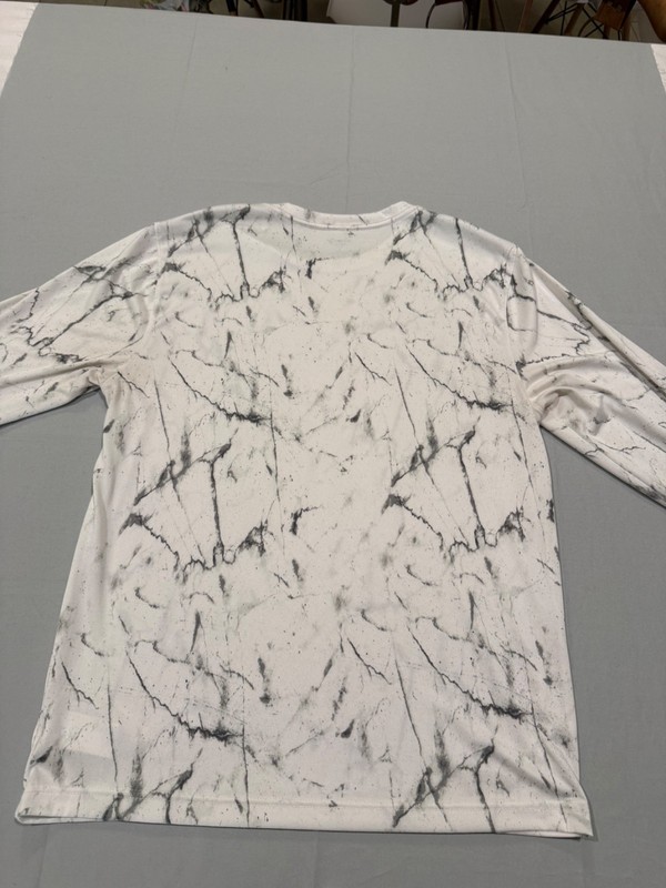 Old Navy Active Core Go Fresh White Marble Print Long Sleeve Shirt Mens M gallery