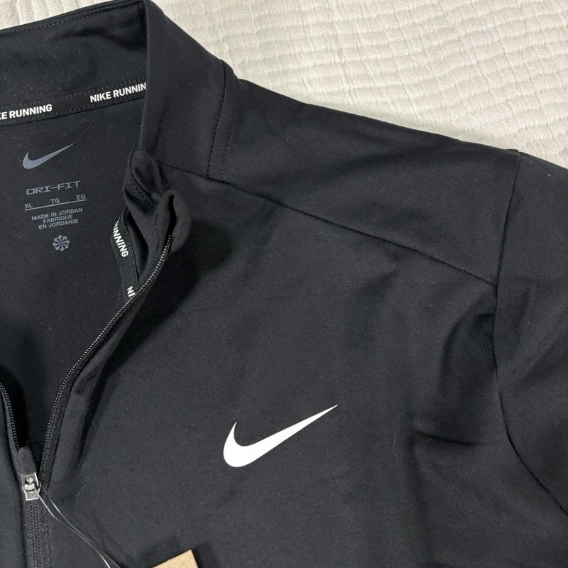 Nike Running DriFit Elements 1/2 Zip Pullover Mens XL Black Active Topsail Logo gallery