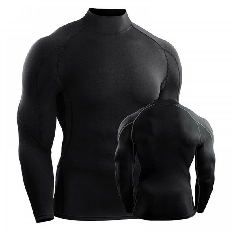Mens Thermal Base Layer Compression Top Long Sleeve Body Armour Cold Wear Shirts gallery