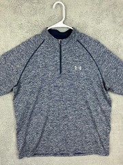 Under Armour UA Men’s large Loose Tech 1/4 Zip Pullover Heather Gray HeatGear