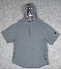 Rawlings Gold Collection Short Sleeve 1/4 Zip Hoodie Size Small Grey Spellout