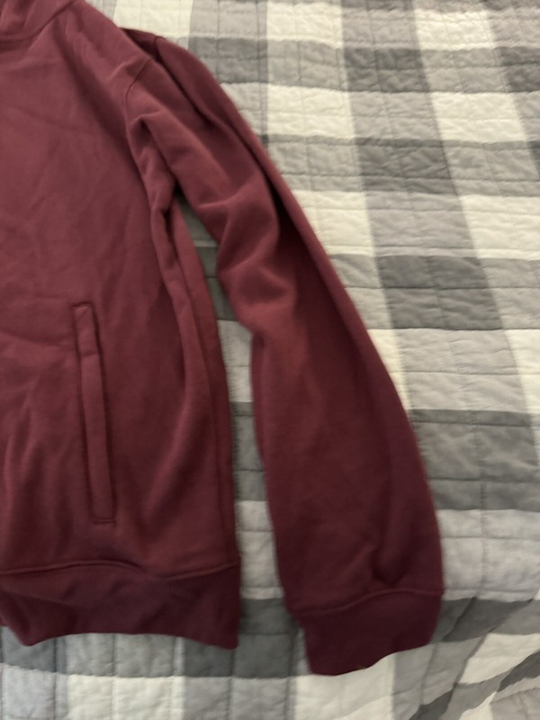90 Degree by Reflex Workout Top Zip-Up Hoodie Windsor Wine XL Burgundy Maroon gallery