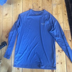 Baleaf Shirt Mens L Blue Long Sleeve Crewneck Performance Athletic Running