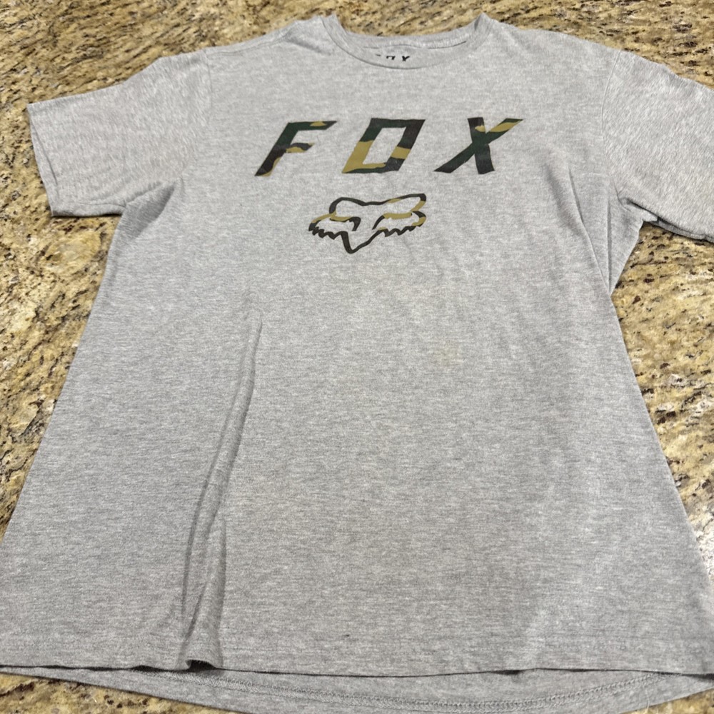 Men's Fox Racing Camo Camouflage Shirt Medium Gray With Camouflage Name Cpix