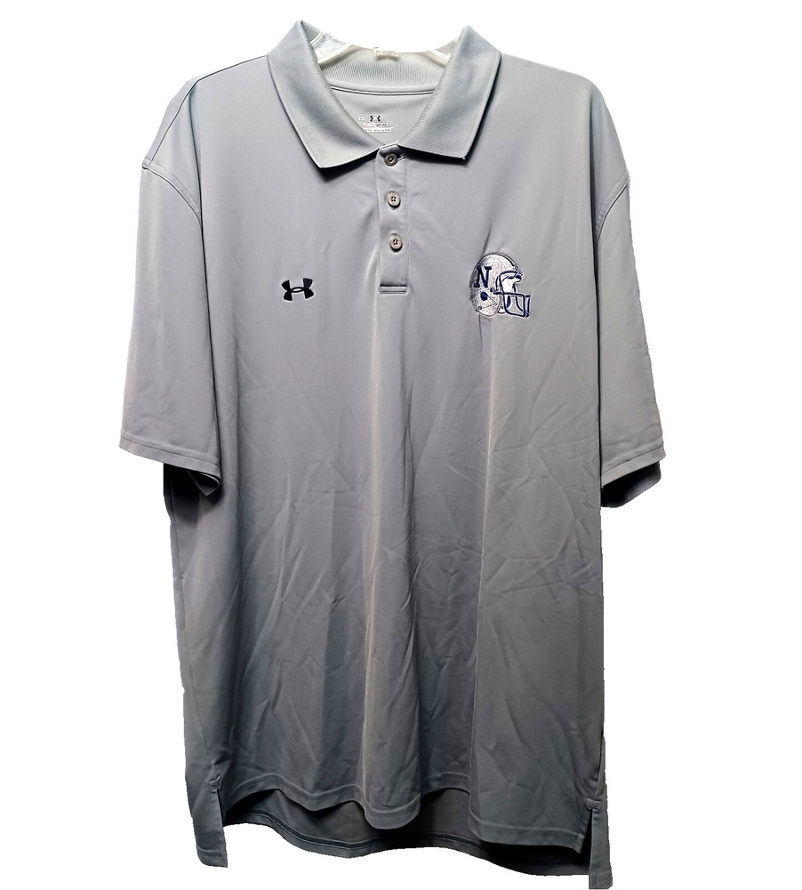 Under Armor Heat Gear Short Sleeve Shirt Football Helmet Gray Normcore Dad