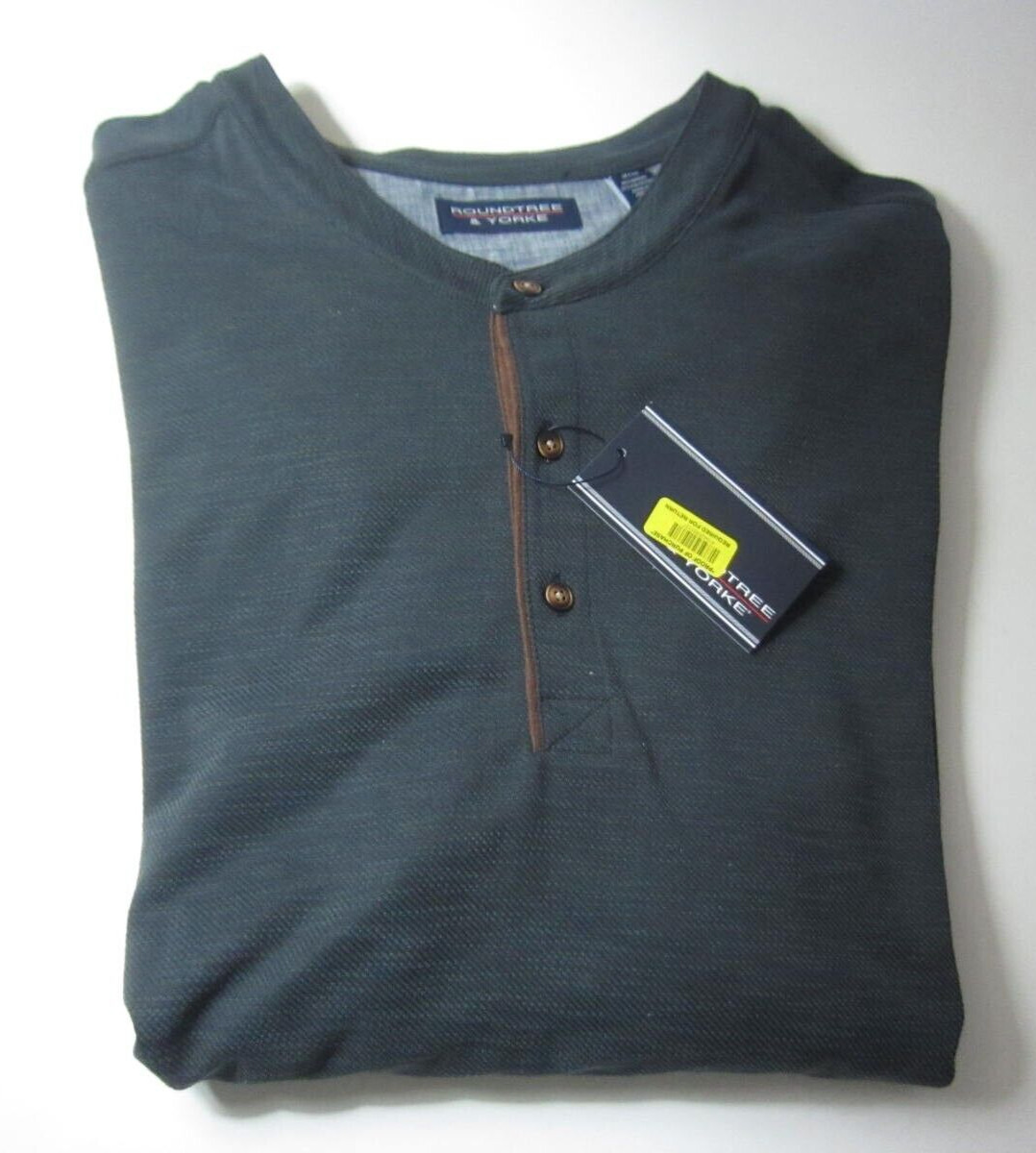 Roundtree & Yorkee Men's 3XB Black Pullover Shirt Long Sleeve New with Tag gallery