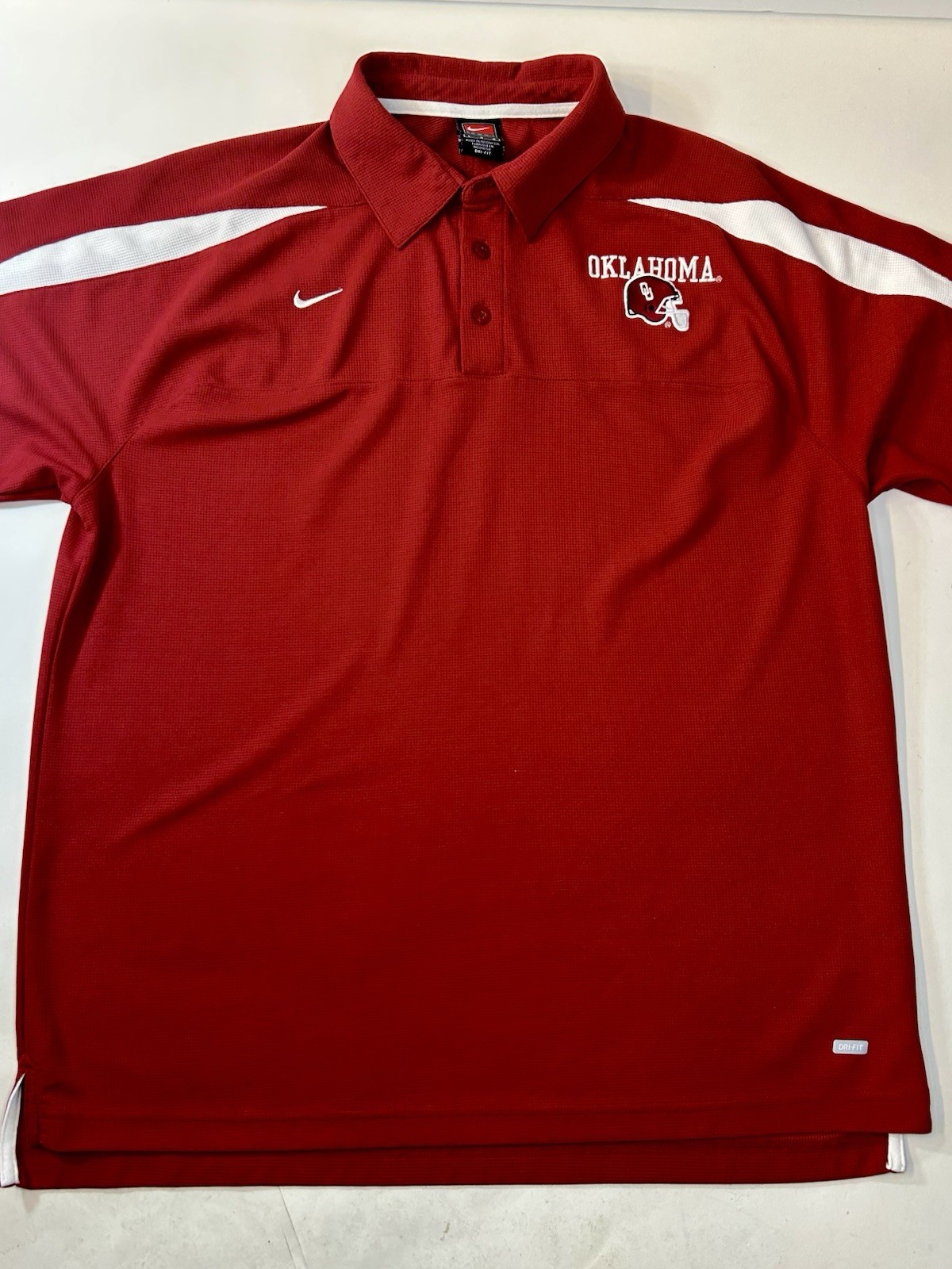 Nike Authentic Team Oklahoma Univ Sooners Dri-fit Mens Large Polo Shirt gallery