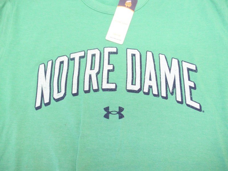 *NWT* OFFICIALLY LICENSED UNDER ARMOUR "NOTRE DAME" COTTON BLEND TEE. LARGE gallery
