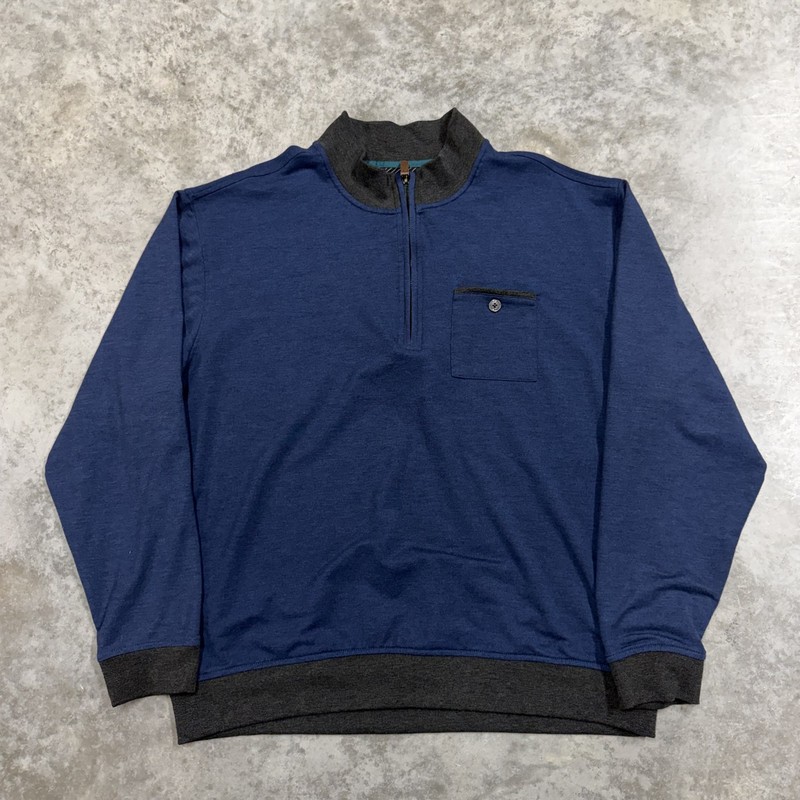 Pebble Beach Pullover Mens XL Blue Performance 1/4 Zip Long Sleeve Golf Top gallery