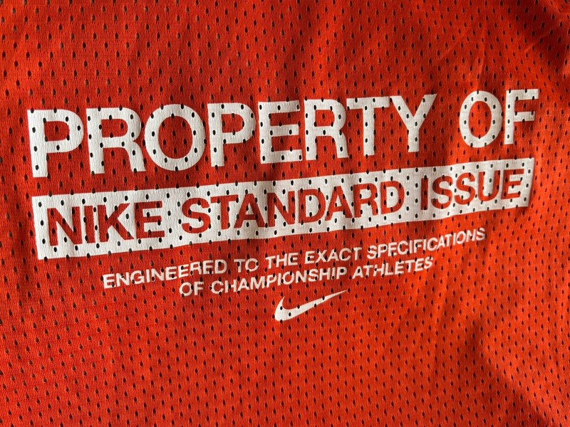 Nike Mens Standard Issue Reversible Mesh Tank Top RARE SAMPLE Orange Gray Lg New gallery