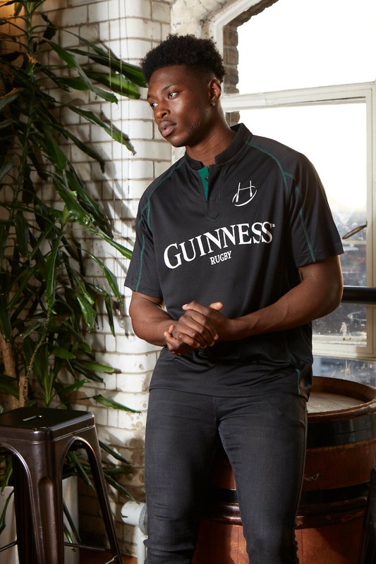 Guinness Irish Ireland Black and Green Short Sleeve Rugby Polo Jersey Shirt New gallery