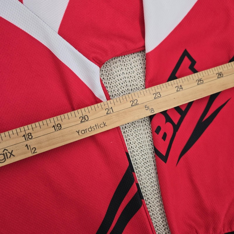 BiLT Motocross Jersey Mens Medium Red White Long Sleeve Mesh Racing Top gallery