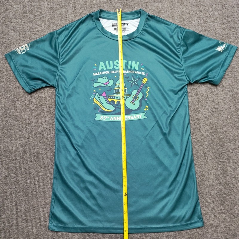 2026 Austin Marathon Shirt Mens Small 35th Anniversary Green Running Active gallery