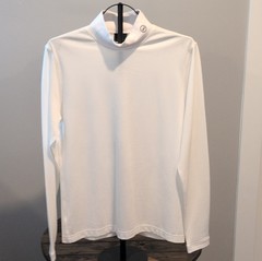 AG Green Label Men’s White Mock Neck T-Shirt Long Sleeve Solid M