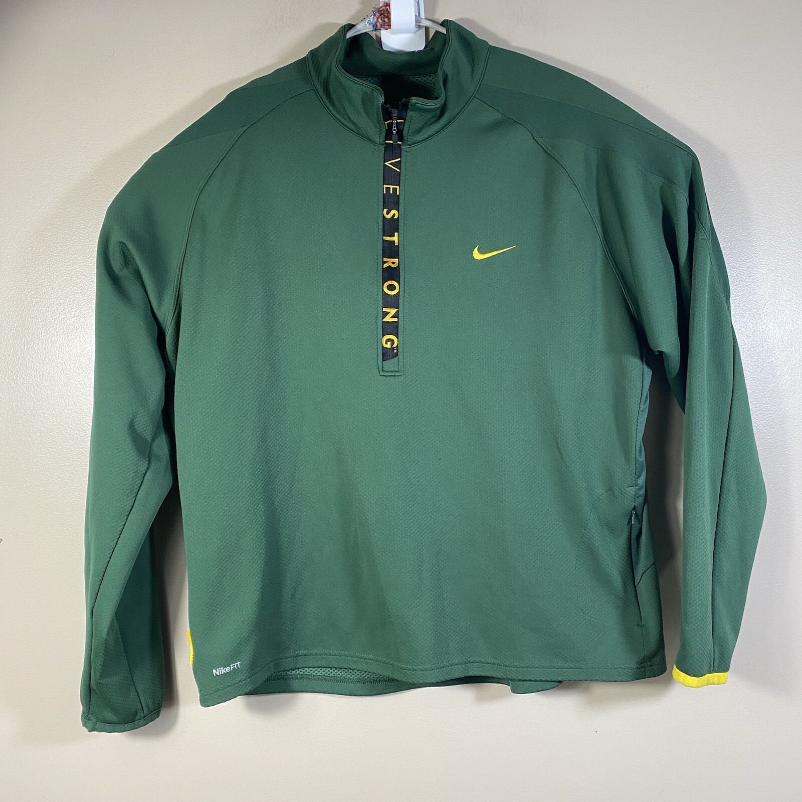 Nike Live Strong Quarter Zip Long Sleeve Pullover Cycling Jersey Shirt Men XXL gallery