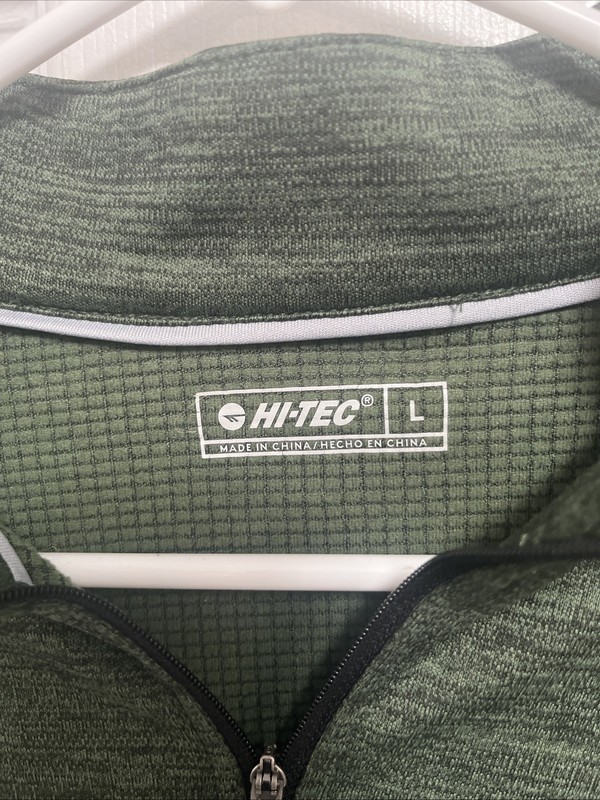 Hi-Tec quarter zip pullover men's size Large, olive green gallery