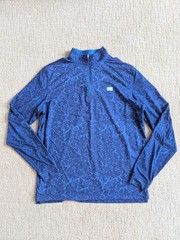 Good Good Golf Quarter Zip Golf Pullover Men M Navy Floral Performance Shirt