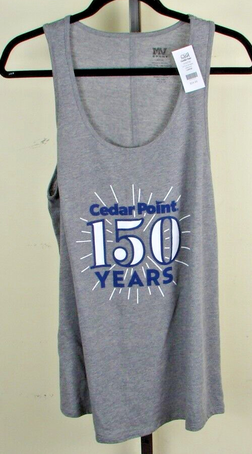 MV Sport Cedar Points 150 Years Gray Tank Top Shirt Size Large NWT