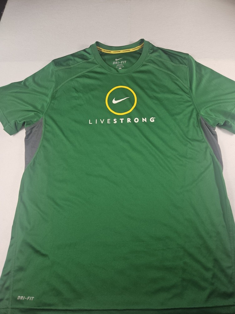Nike Livestrong Dri-Fit Short Sleeve Athletic T-Shirt - Green- Size XL