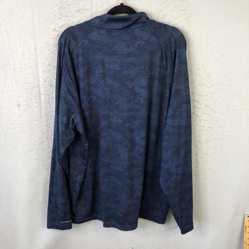 Fish Hippie Quarter Zip Pullover Shirt Mens 2XL Blue Camo Stretch Performance gallery