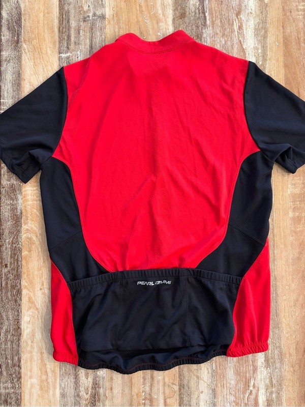 Pearl Izumi Men's Cycling Jersey Large Full Zip Red Black Road Bike Shirt gallery