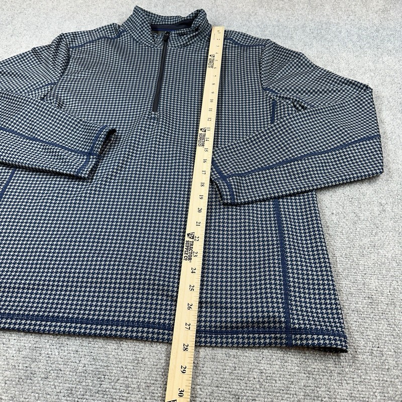 Vineyard Vines Pullover Mens Large Navy Blue Houndstooth Jim Nantz 1/4 Zip Golf gallery