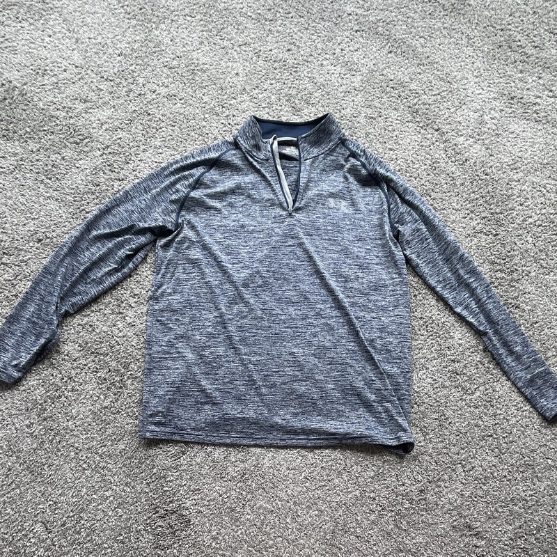 Under Armour HeatGear Men's L Blue/Gray Heather 1/4 Zip Mock Neck Pullover gallery