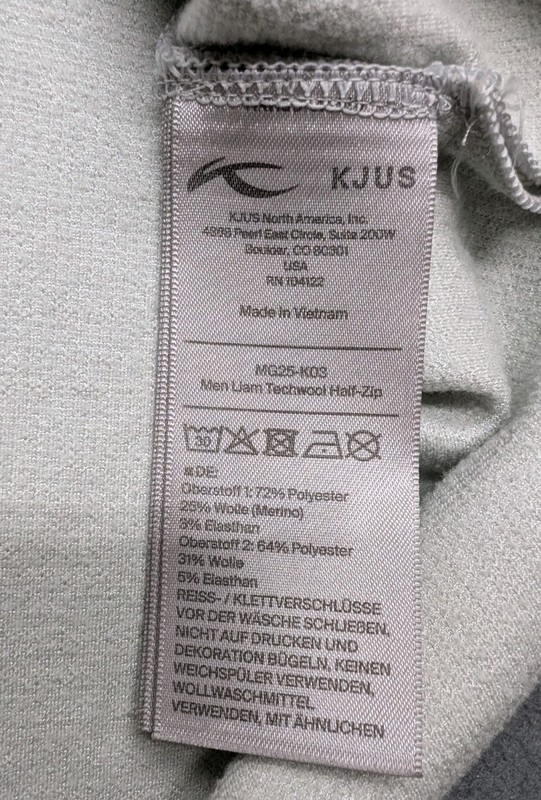 KJUS Liam Techwool Half Zip Gray Merino Blend Golf Sweater Men's Size 52 Large gallery