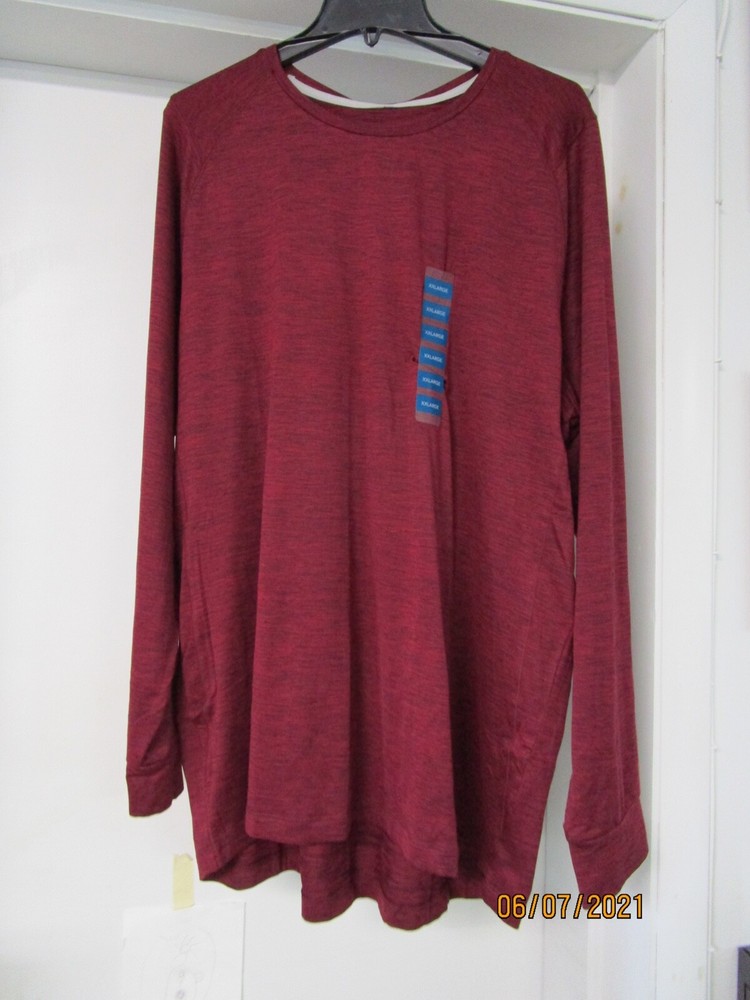 MENS..ACTIVE LONG SLEEVE TEE..93% POLY. 7% SPANDEX...3 COLORS..SIZE 2 X LG..