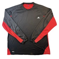 Starter Dri-Star Long Sleeve Athletic Shirt Black Red XL 0886