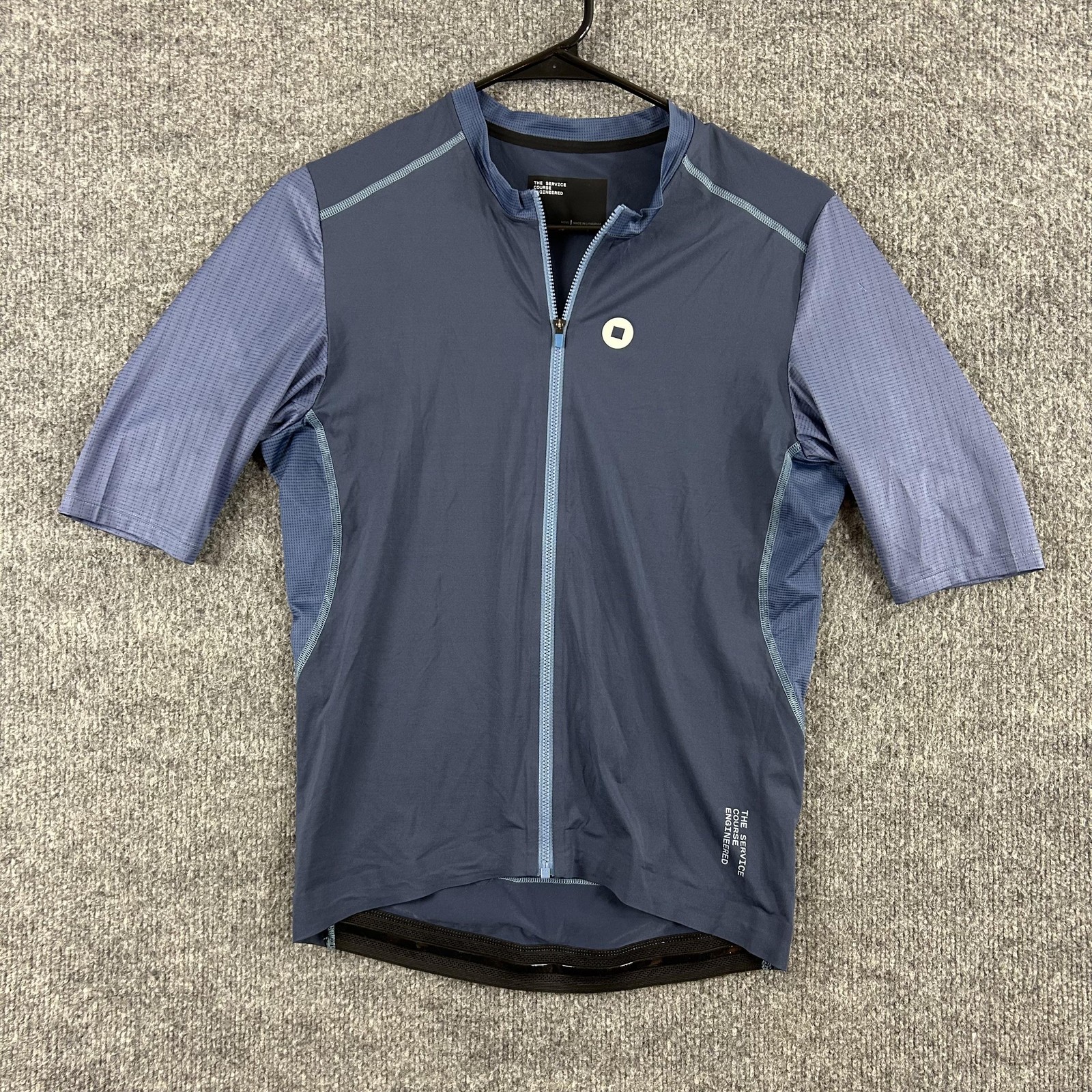 The Service Course Jersey Men Large Engineered Short Sleeve Cycling Full Zip Blu gallery