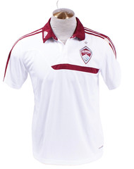 Adidas Men’s M White Colorado Rapids Short Sleeve Polo Shirt ClimaLite