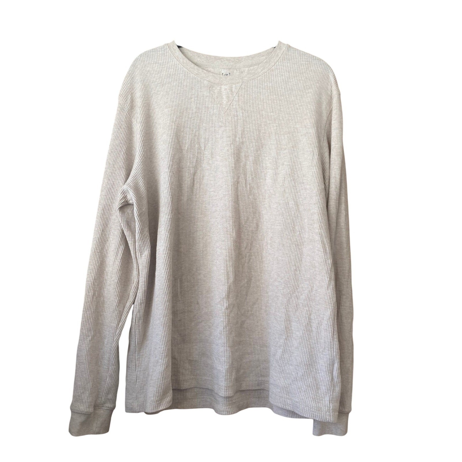 Waffle Knit Thermal Long Sleeve Oatmeal Crew Neck Shirt XL Heritage Rustic Woods gallery