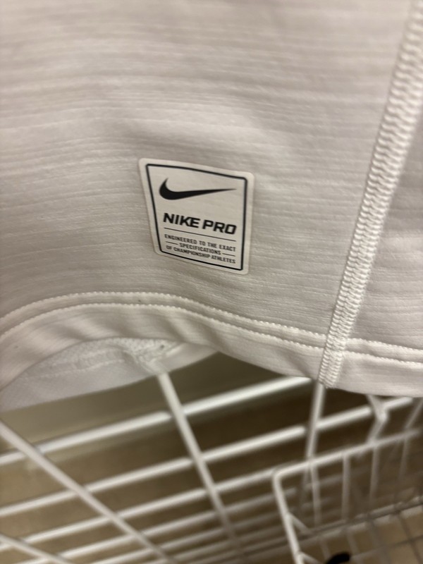 Nike Pro Dri-Fit Compression Long Sleeve Activewear Mock Neck Size XL. White. gallery